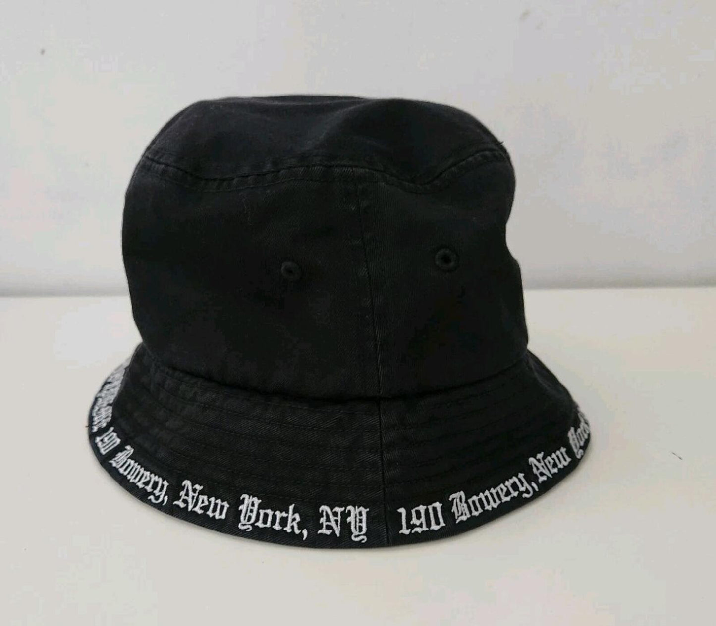 SS23 Supreme Embroidered Brim crusher S/M Black bucket hat 190 Bowery New York