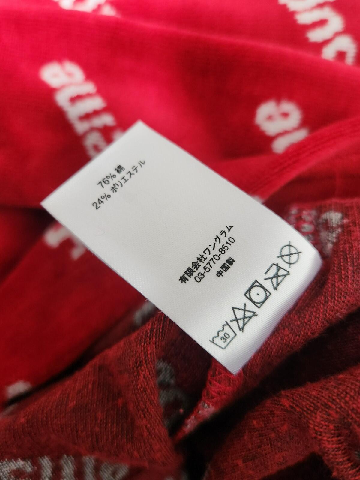 FW19 Supreme Velour Diagonal L/S Top M medium Red Sweater Jumper Worn 1x