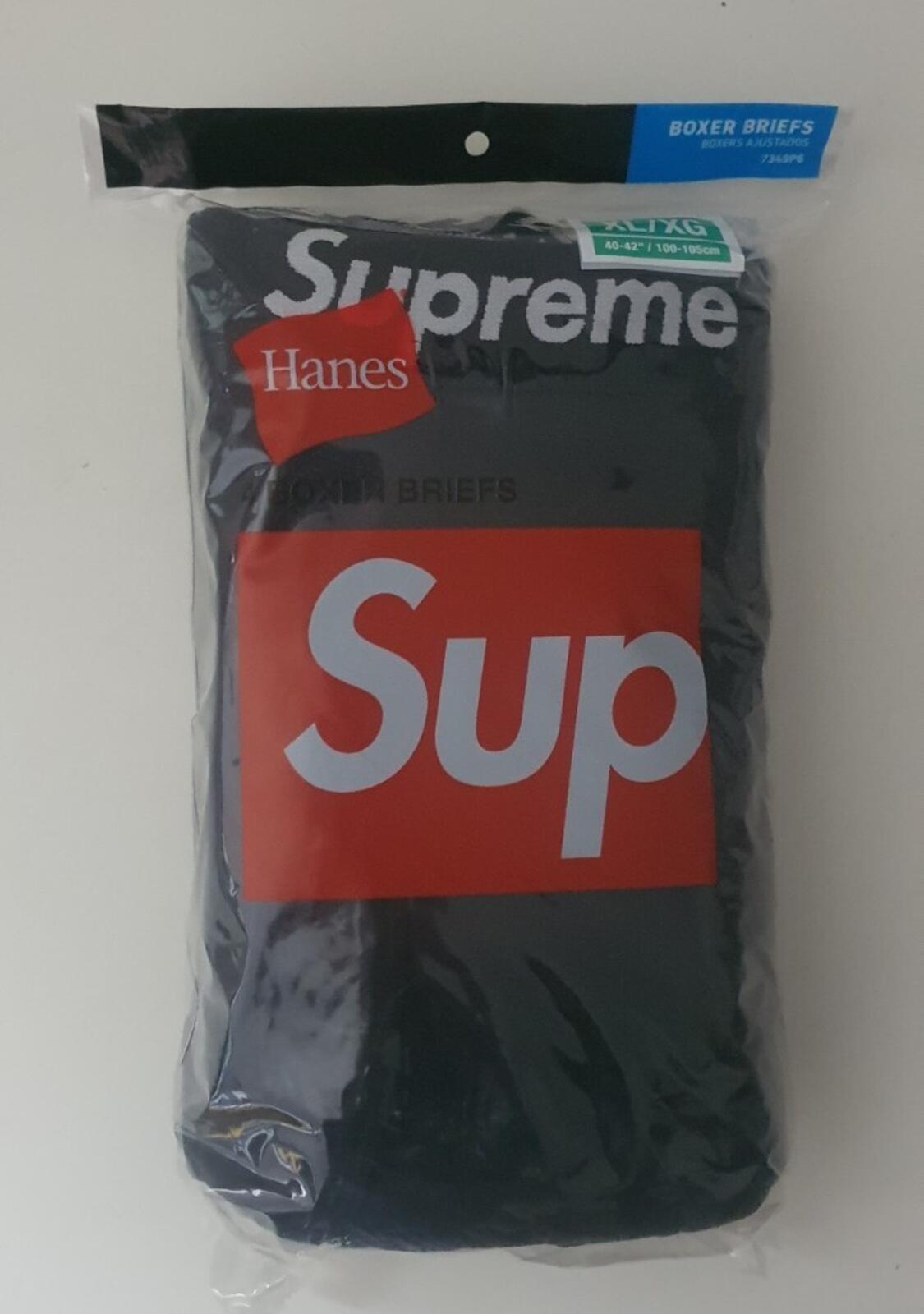 SS24 Supreme Hanes black boxer briefs (4pack) size XL New unopened Underwear