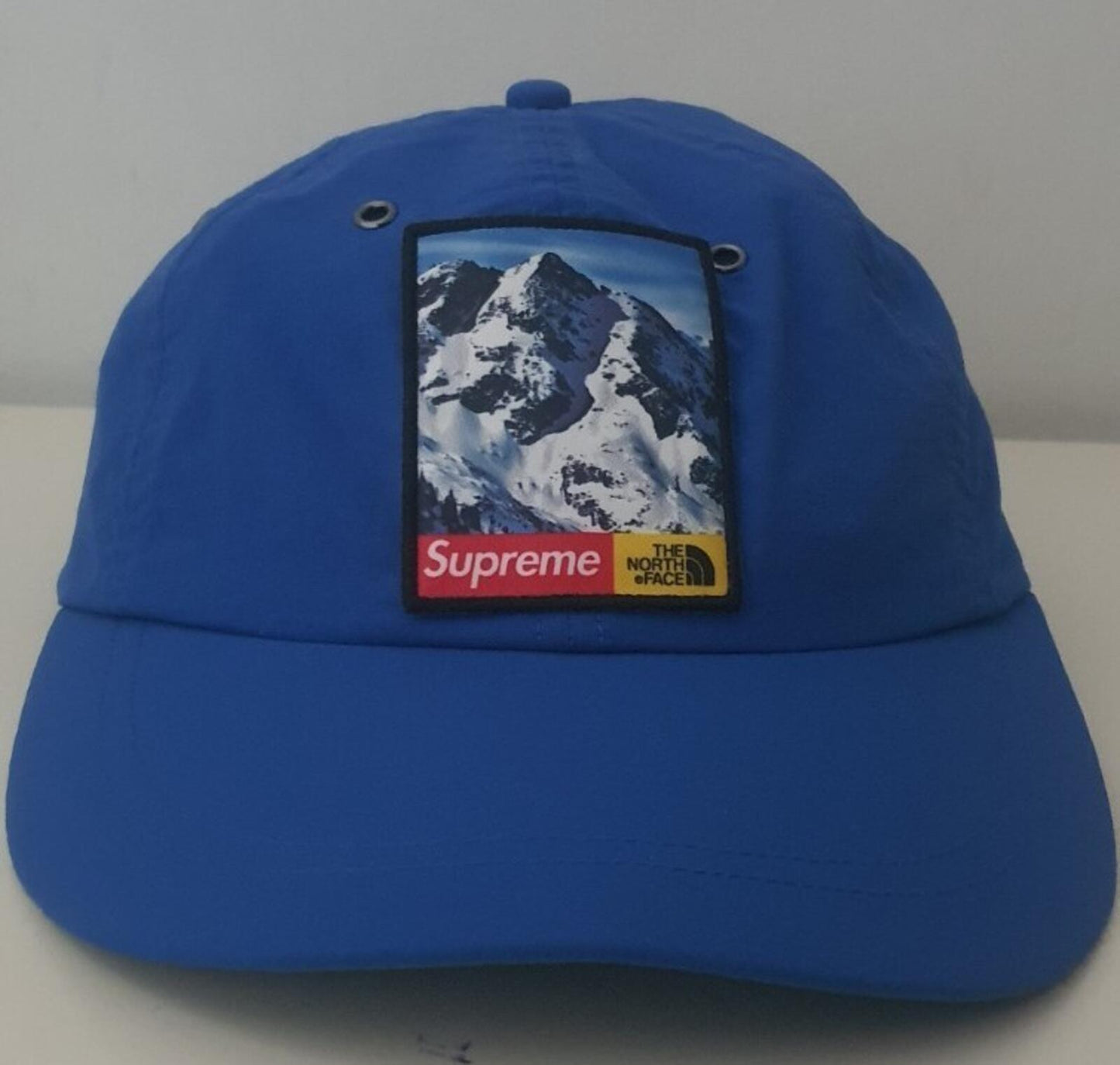 FW19 Supreme x THE NORTH FACE Mountain 6-Panel Hut Königliche Kappe Blau TNF