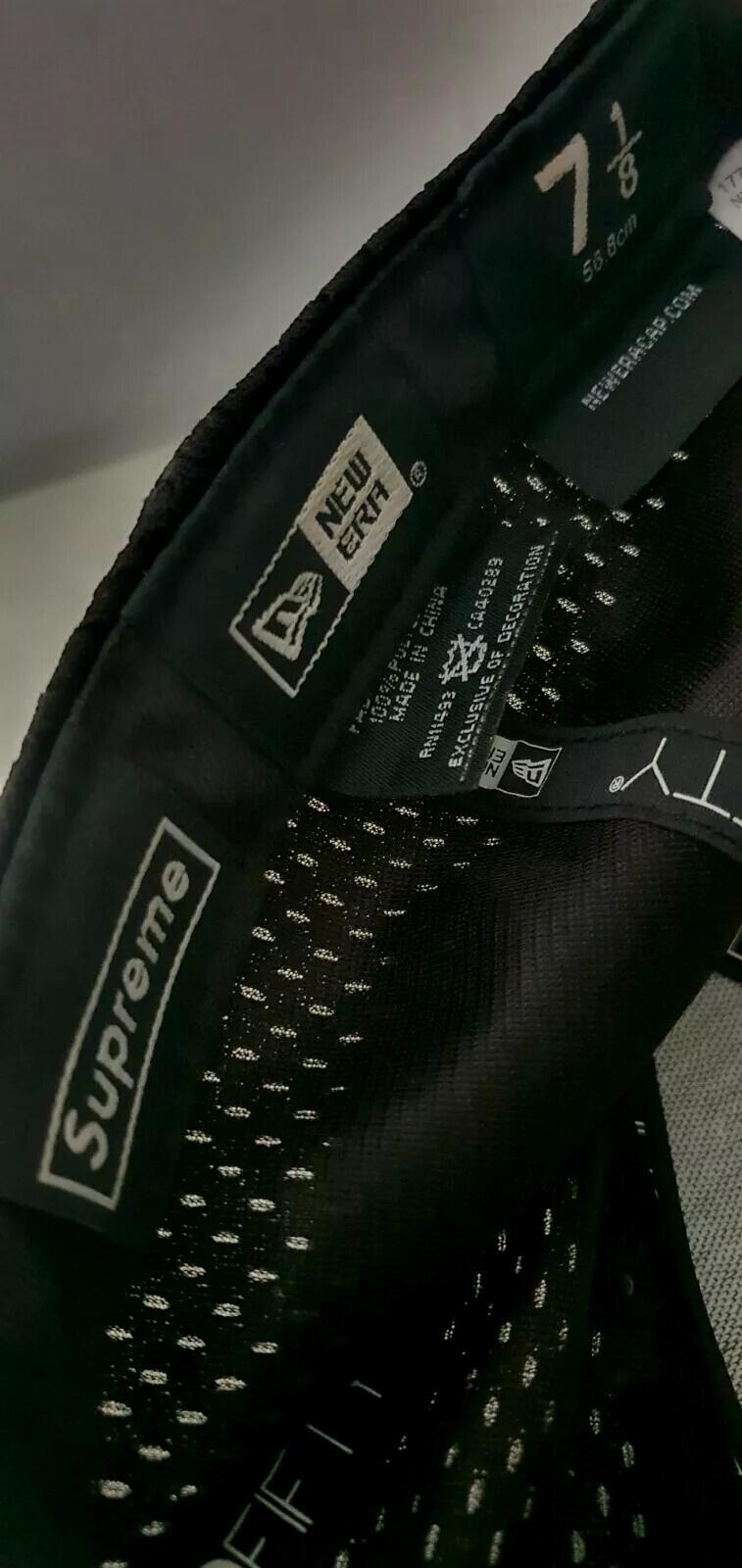 SS18 Supreme Mesh Box Logo New Era Black cap hat size 7 1/8 (56.8cm)
