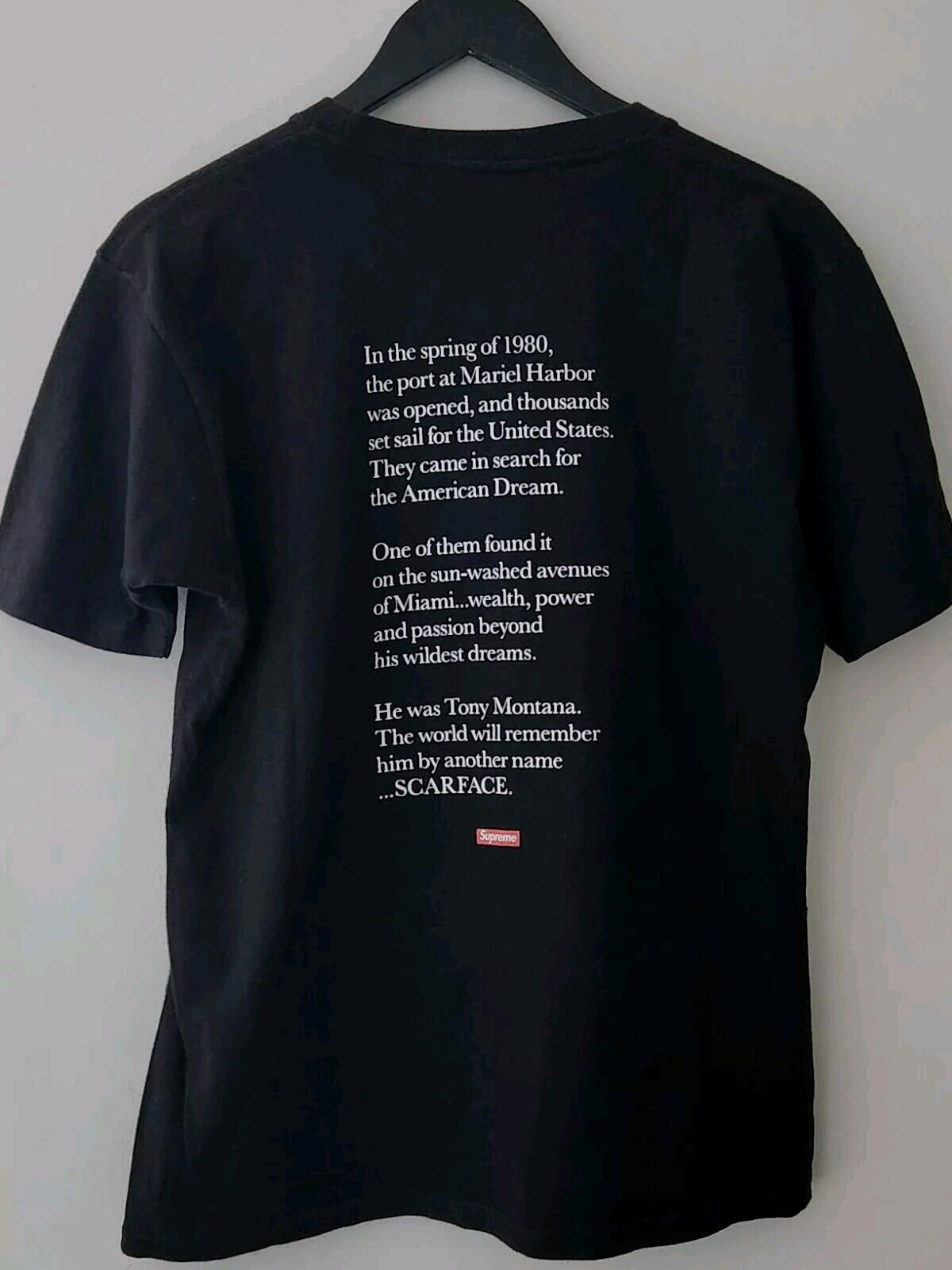 FW17 Supreme x Scarface Split tee Black T-shirt Size S Small ALTERED