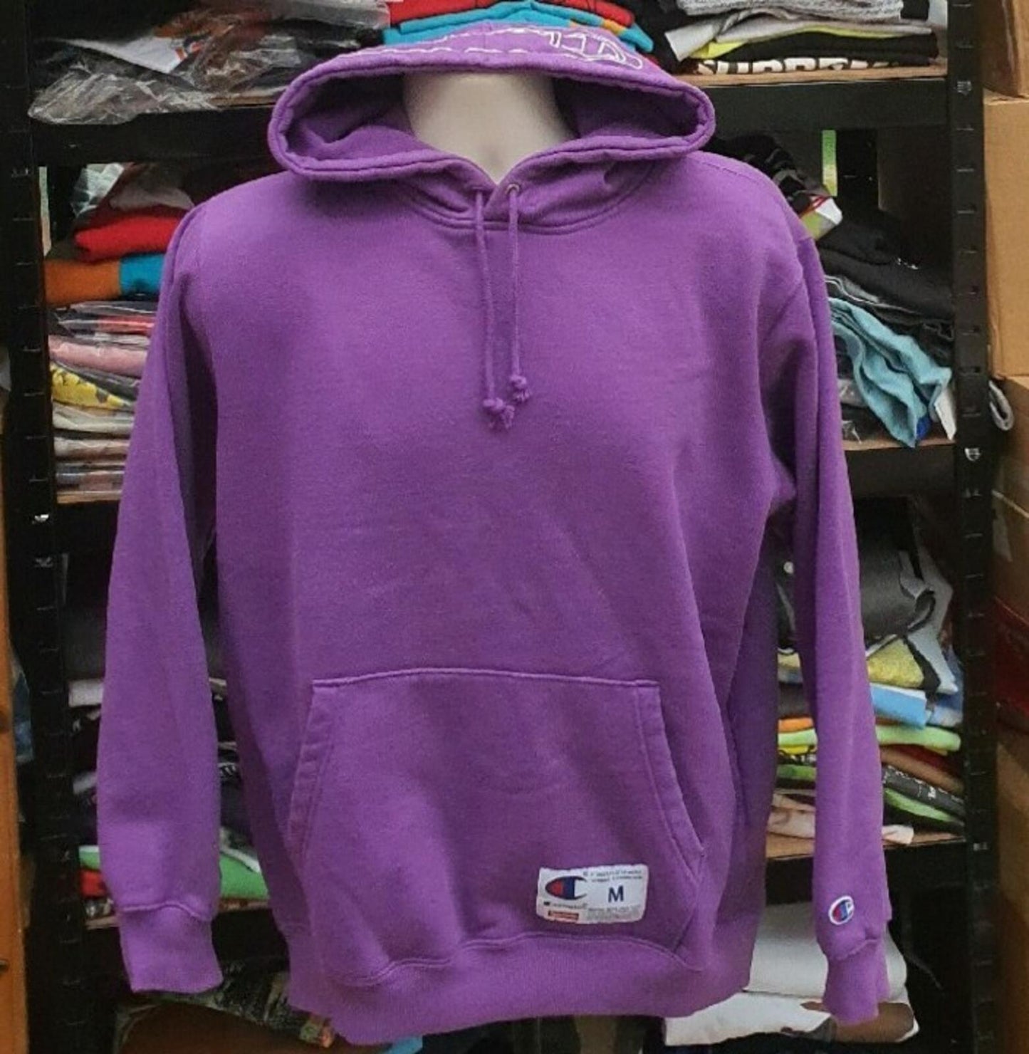 SS19 Supreme x Champion Kapuzenpullover Violett Größe M