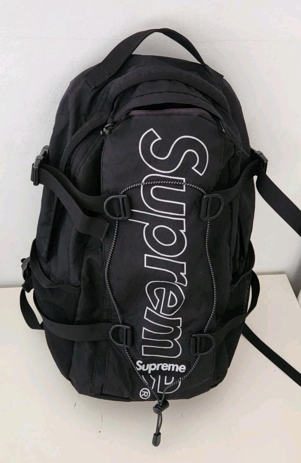 FW18 Supreme Backpack Bag Black Water Resistant