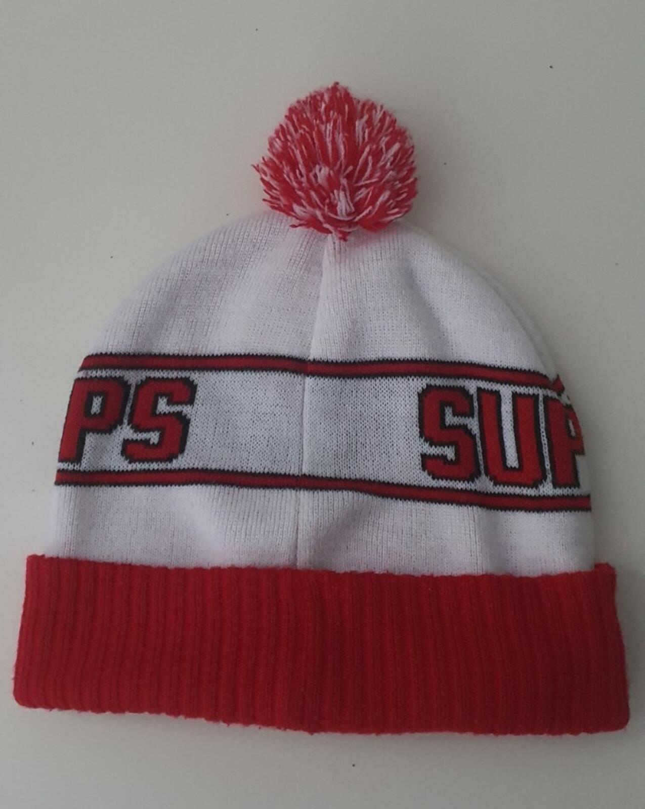 FW21 Supreme x WTAPS beanie Red White Hat