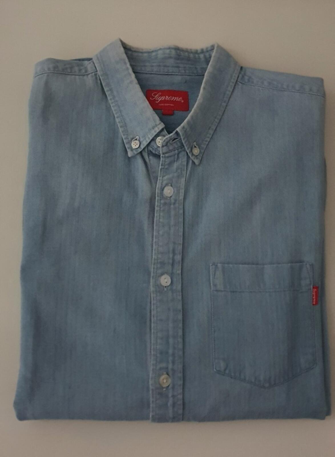 Supreme L/S Denim Shirt long sleeve size L large blue