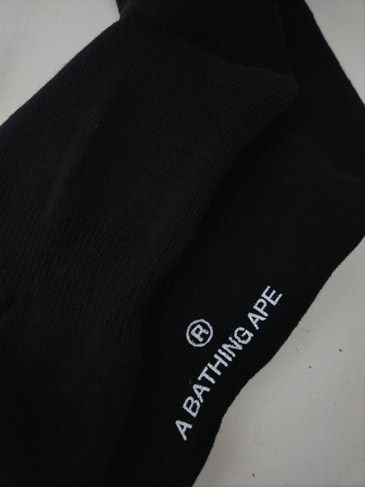 A BATHING APE Ape Head one point black socks 3 pack L large UK 9-11 Japan BAPE