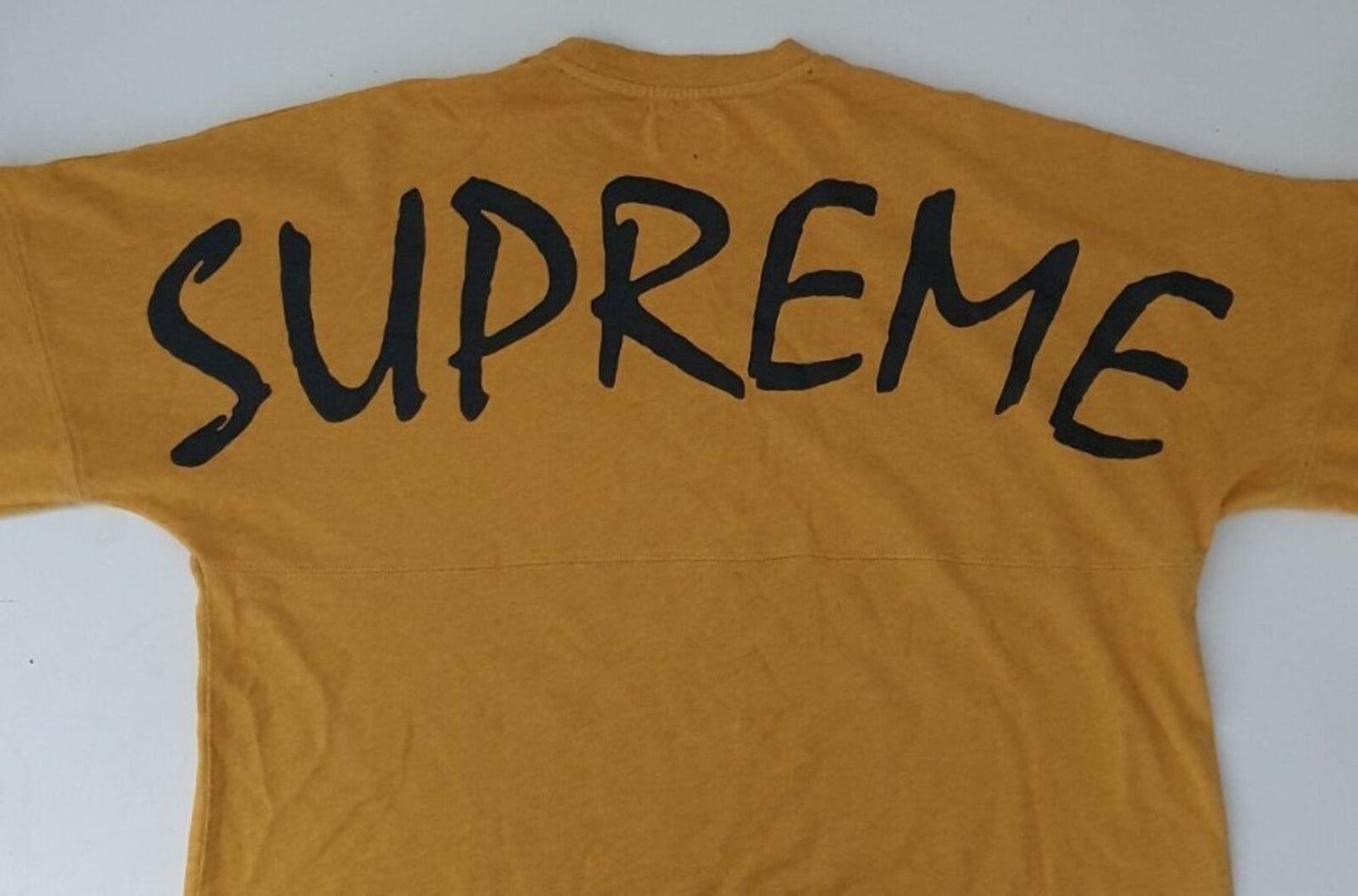 FW14 Supreme Arena Top long sleeve L/S tee size L large yellow t-shirt big logo