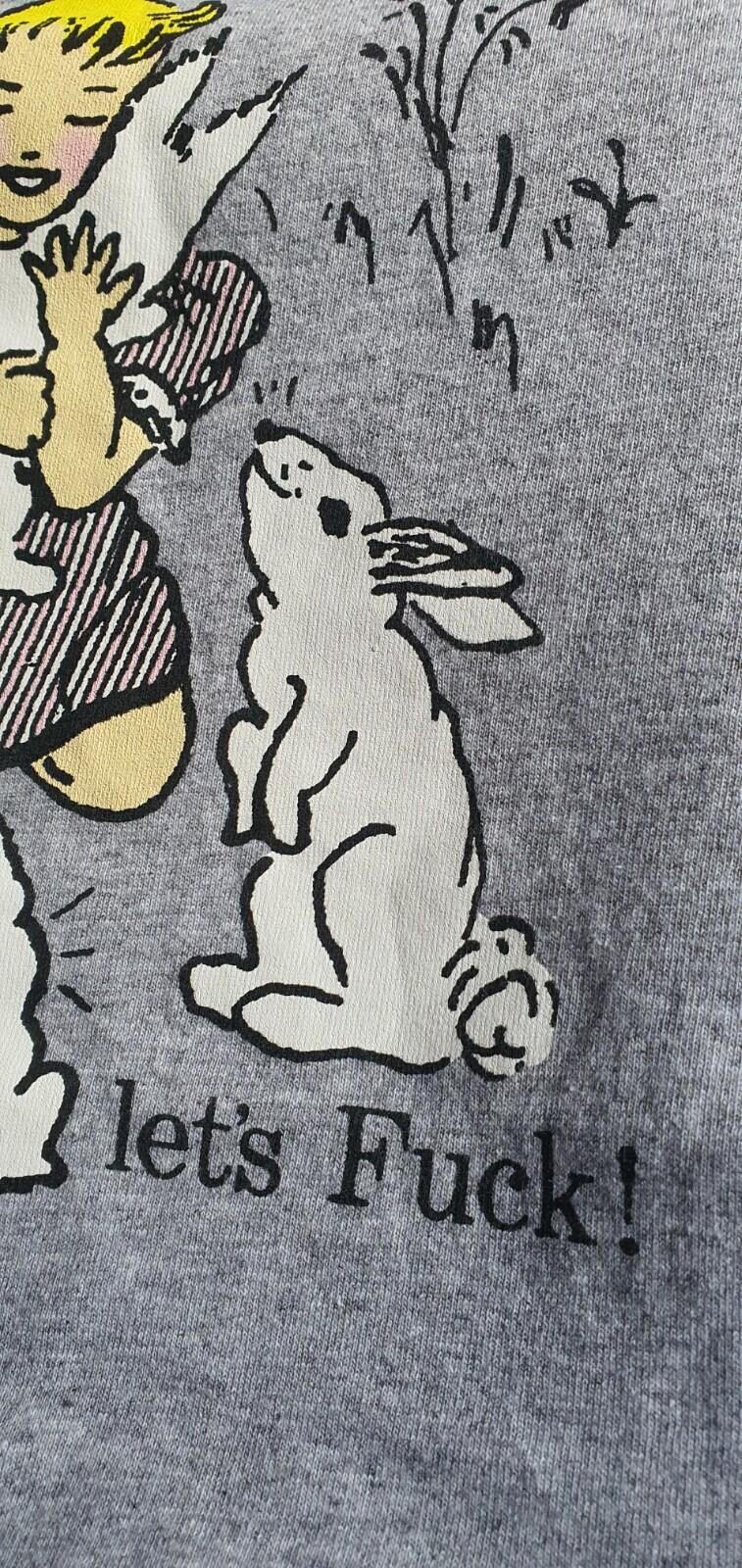 SS16 Supreme LET'S FUC K grey tee size XL T-shirt rabbits Worn 1x