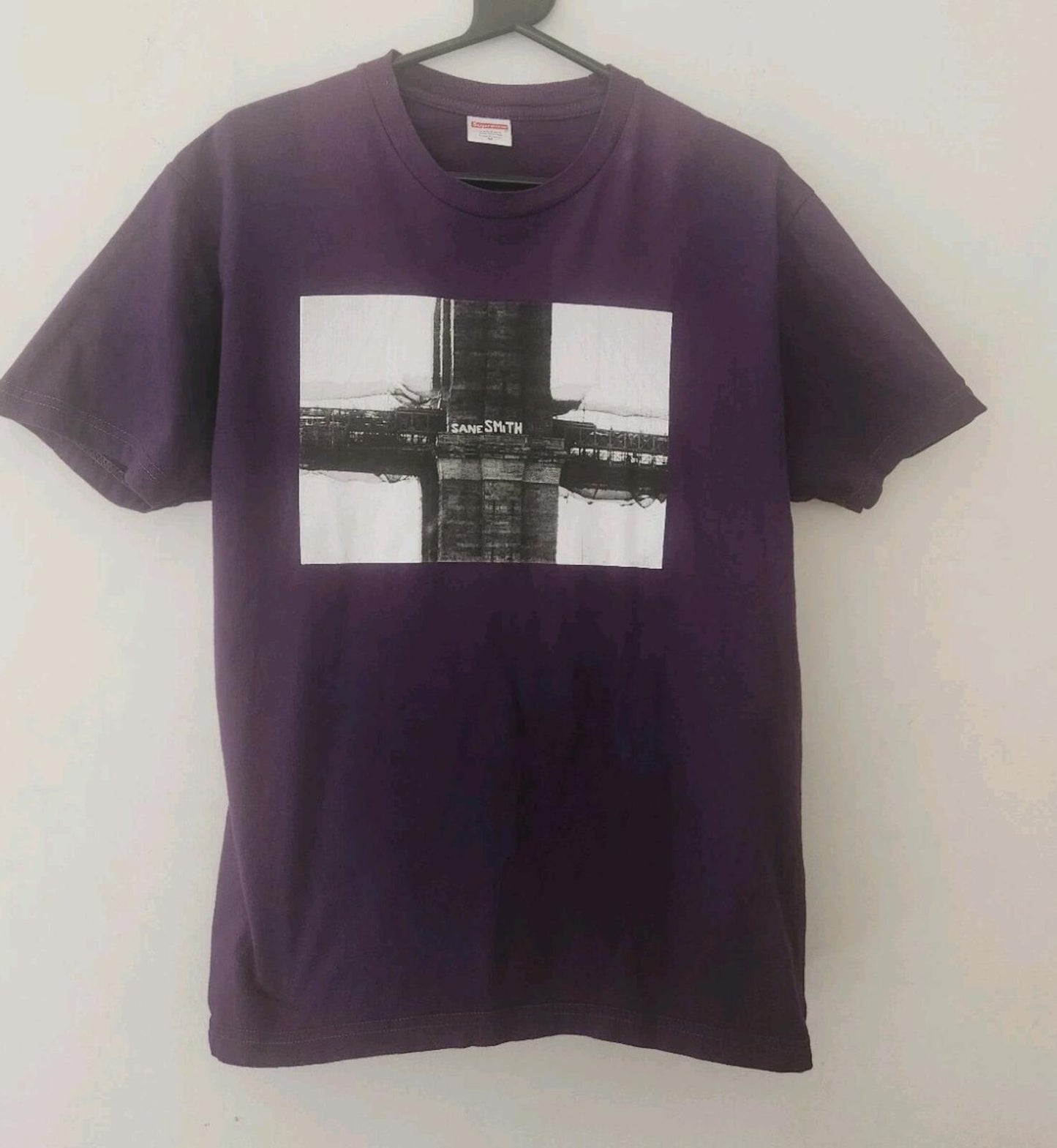 FW19 Supreme Bridge Tee Purple Size M Sane Smith
