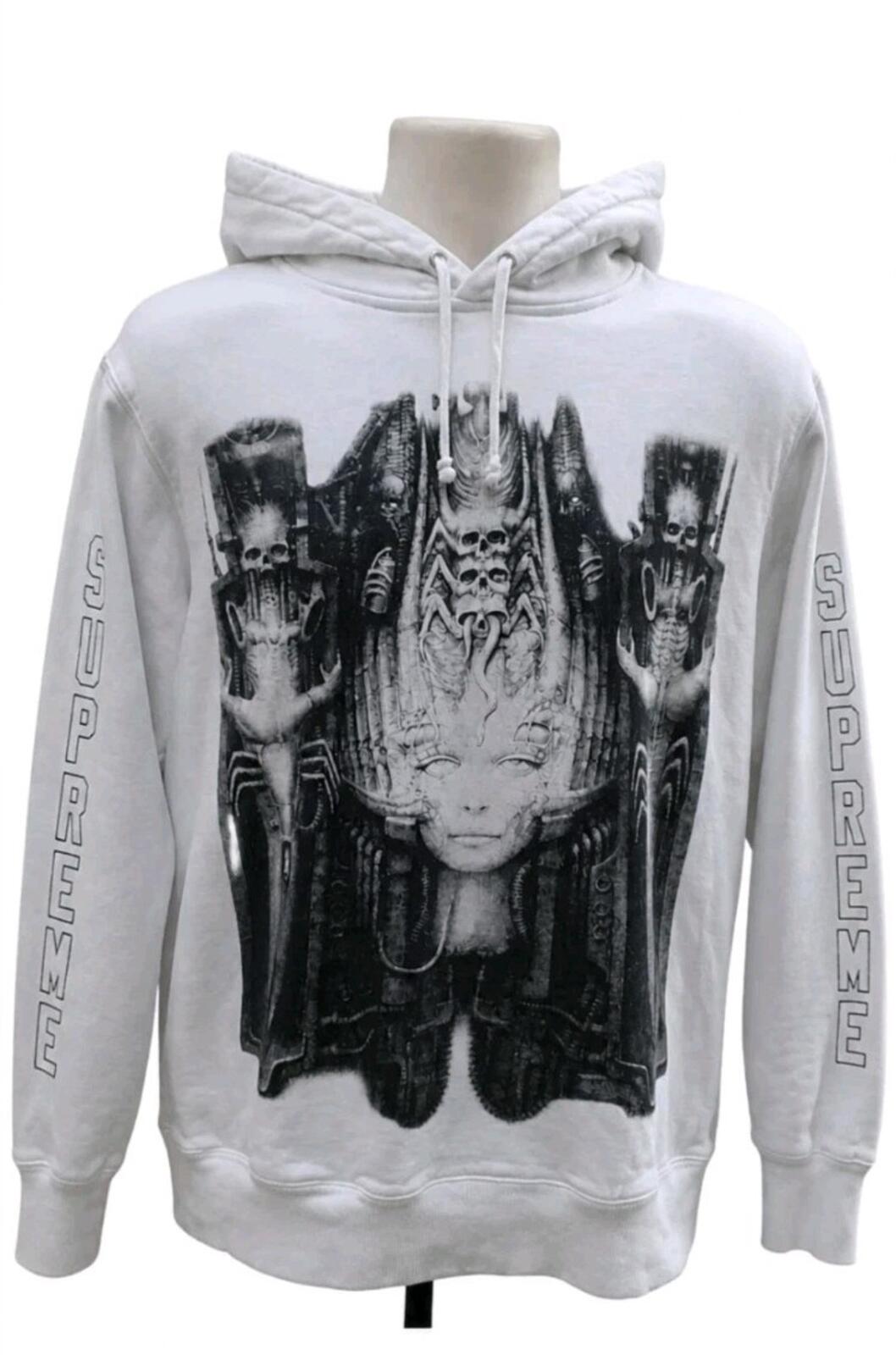FW14 Supreme H.R Giger Hooded Sweatshirt White Size M