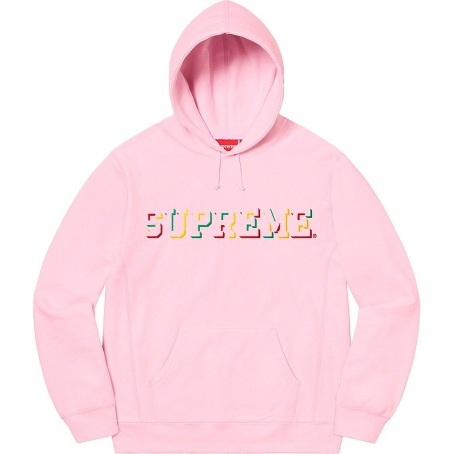 FW20 Supreme Drop Shadow Hooded Sweatshirt Light Pink Size S