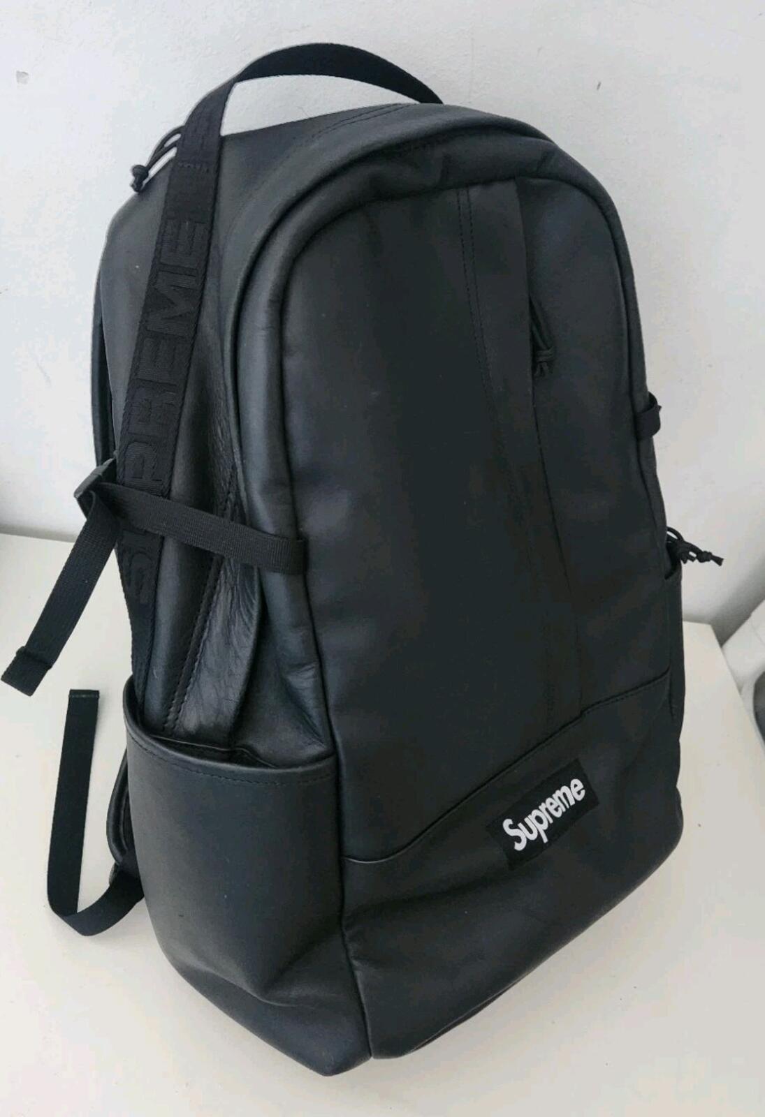 FW23 Supreme Leather Backpack Black