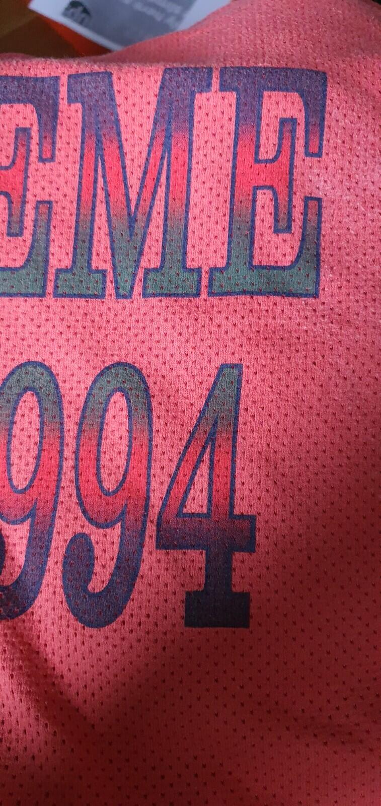 SS20 Supreme Cotton Mesh Gradient Logo Top tee M medium T-shirt Est. 1994 coral
