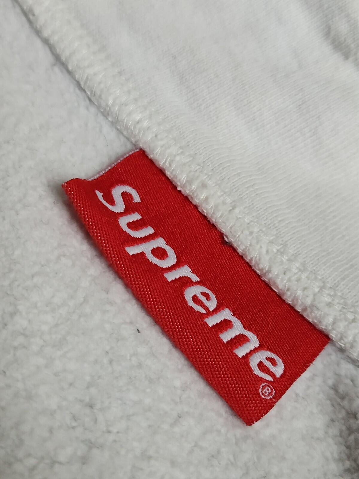 FW18 Supreme Leopard Panel Half Zip Sweatshirt size M medium White jumper
