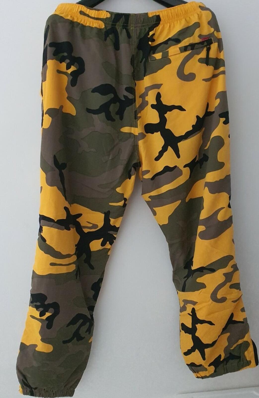 FW17 Supreme warm up pants yellow camo size L large trousers