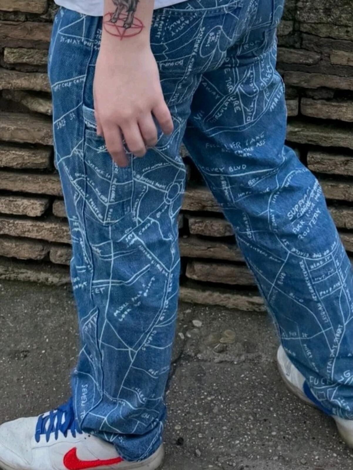 SS19 Supreme Gonz Map Denim Painter Hose Größe 30 W30 L30 Mark Gonzalez Jeans