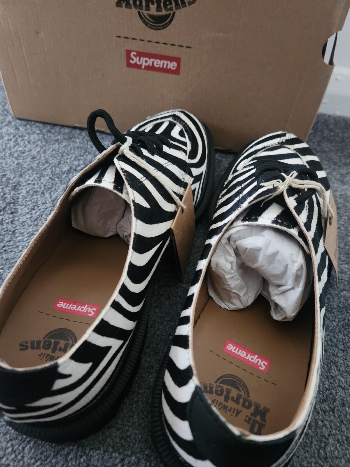 SS21 Supreme Dr. Martens Split Toe 5 Eye Zebra PR SAMPLES UK 9 US 10 EUR 43 New