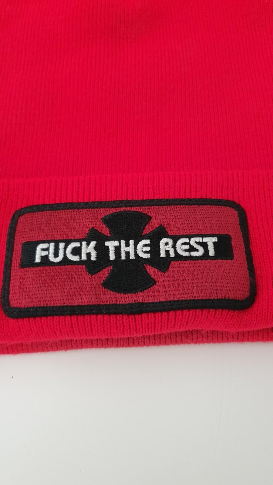 FW12 Supreme x Independent *UCK THE REST red beanie vintage Very Rare Hat 2012