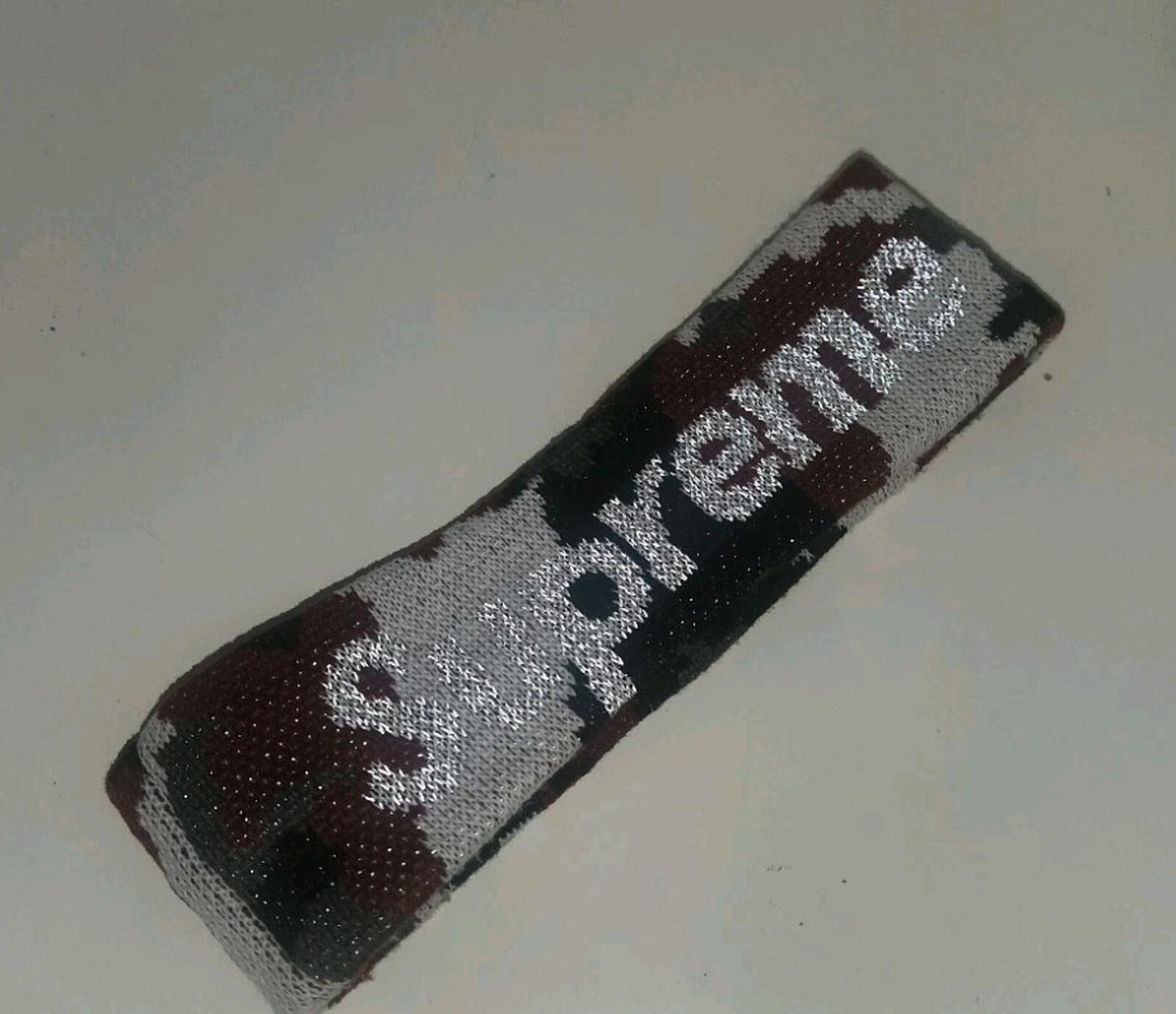 FW17 Supreme New Era Reflective Logo Headband Red Camo