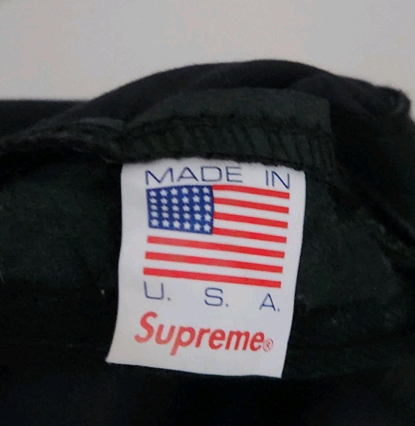 Gorra de campamento con paneles a rayas FW16 Supreme negra con logo grande