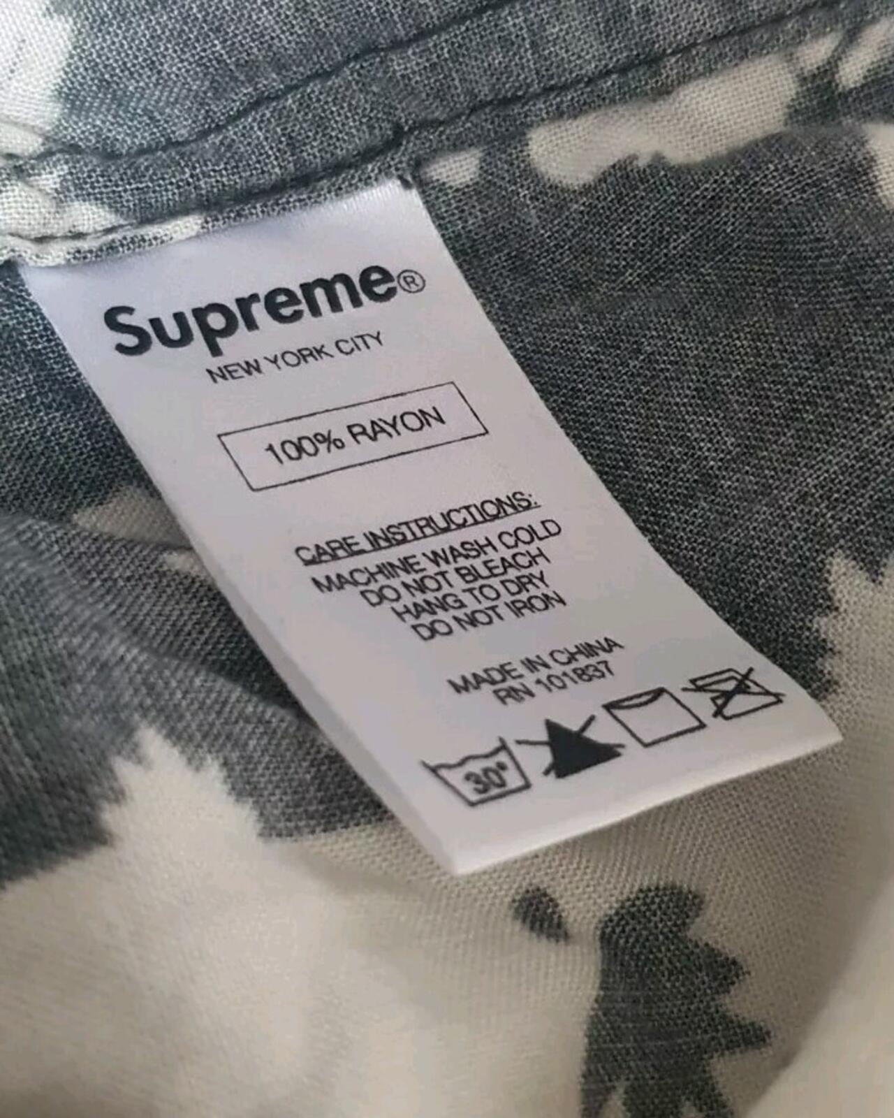 SS16 Supreme Paisley Shirt rayon long sleeve L/S size L Large black