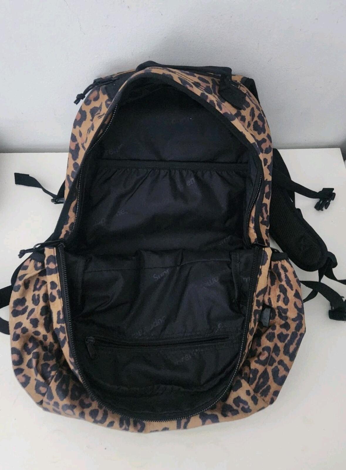 FW20 Supreme Backpack Leopard Bag Water Resistant Nylon Rucksack