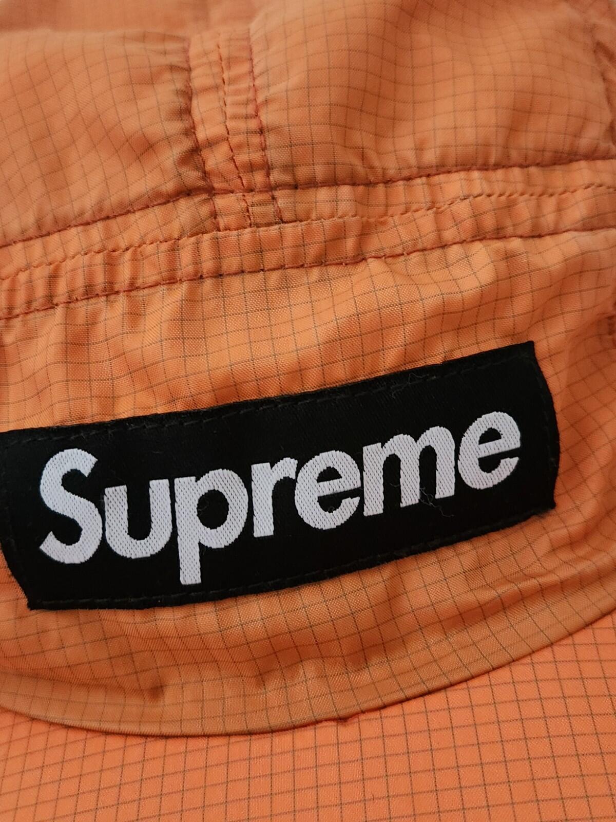 SS12 SUPREME Ripstop Camp Cap Black Box Logo Orange Hat Rare Vintage 2012