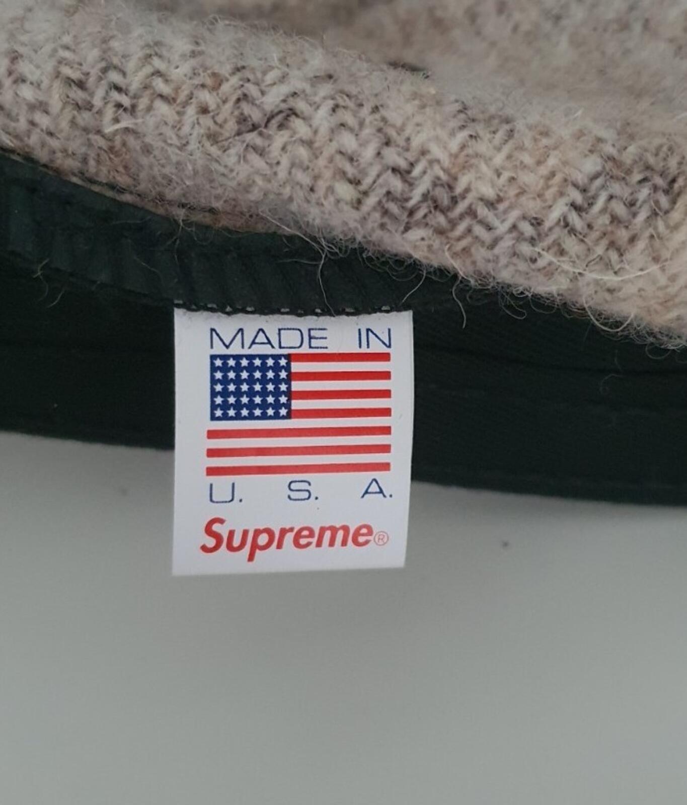 FW18 Supreme Harris Tweed camp cap Brown wool hat box logo