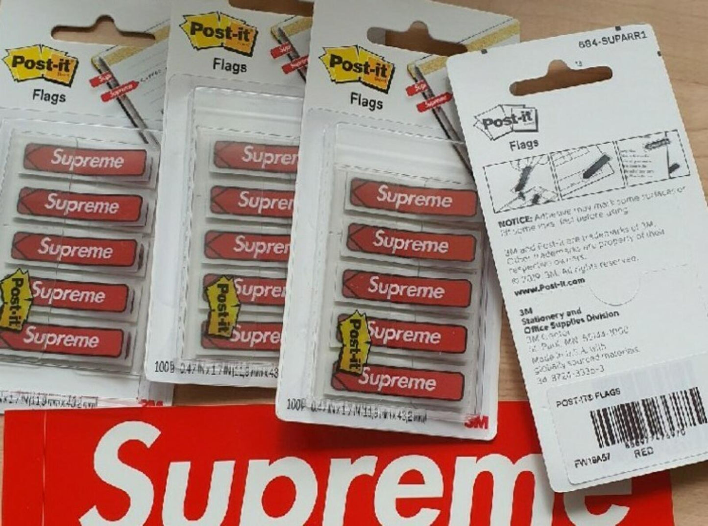 FW19 Supreme Post-it Flags 3M reflective 4x packs Accessory