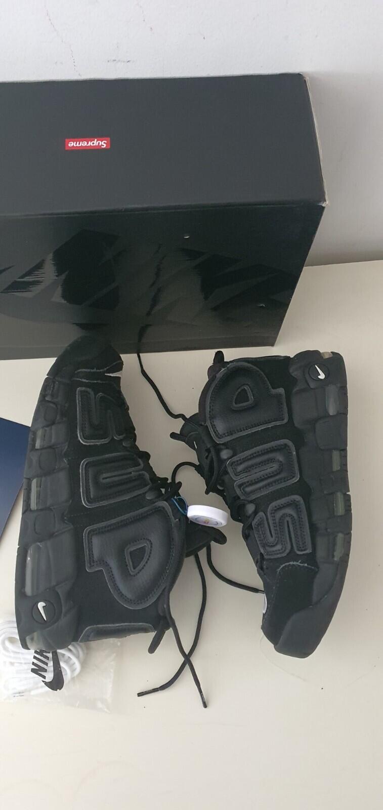SS17 Supreme x Nike Air More Uptempo Schwarz UK 6.5 US 7.5 EUR 40.5 Los