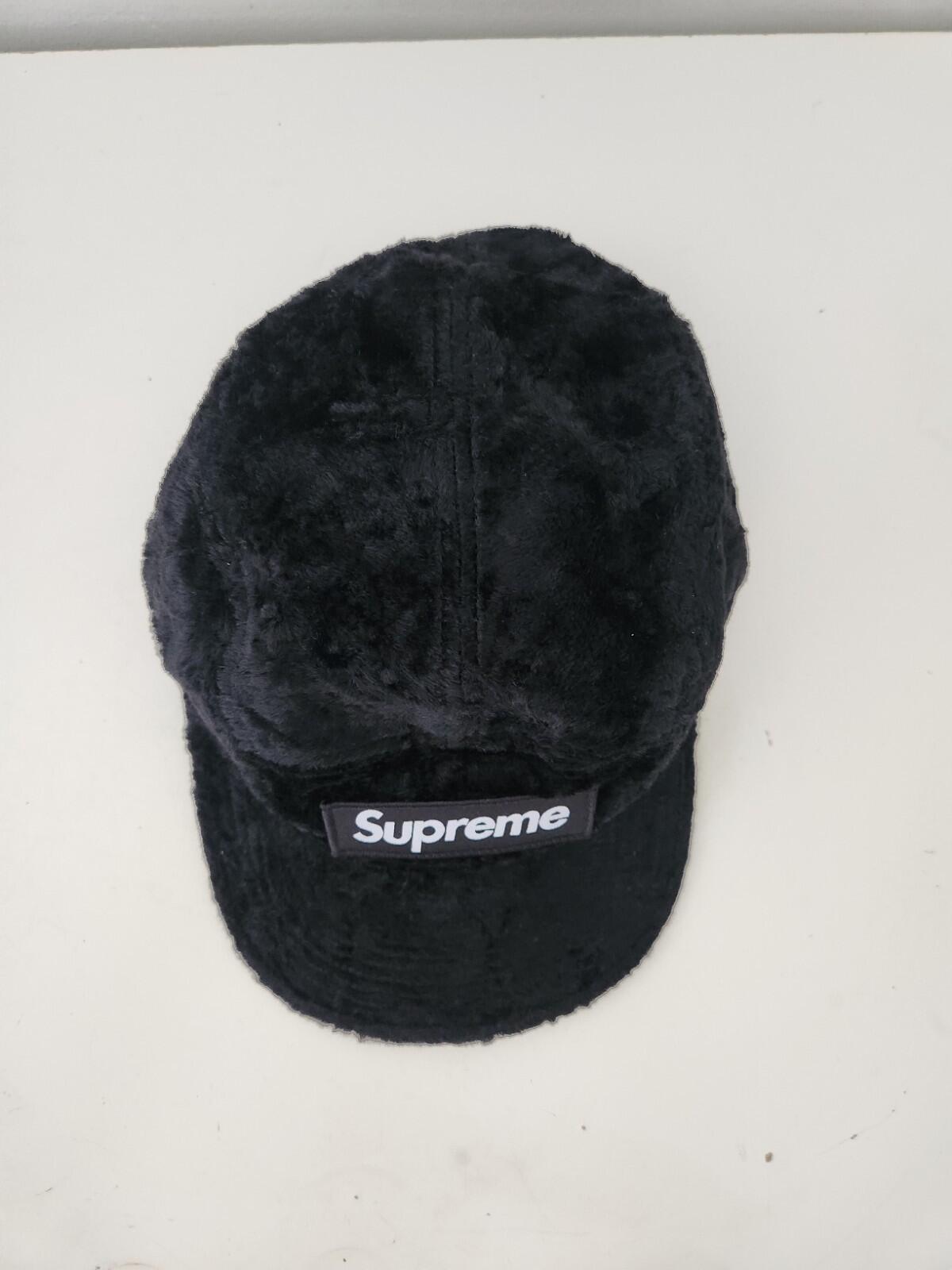 SS24 Supreme x Goodenough crushed rayon camp cap hat black  box logo