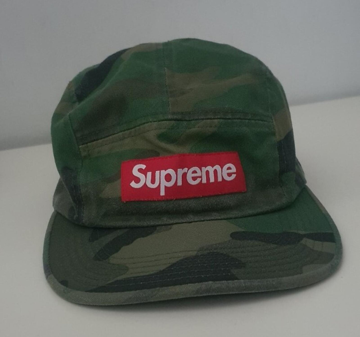 SS16 Supreme Washed Chino Twill Camp Cap Woodland Camo