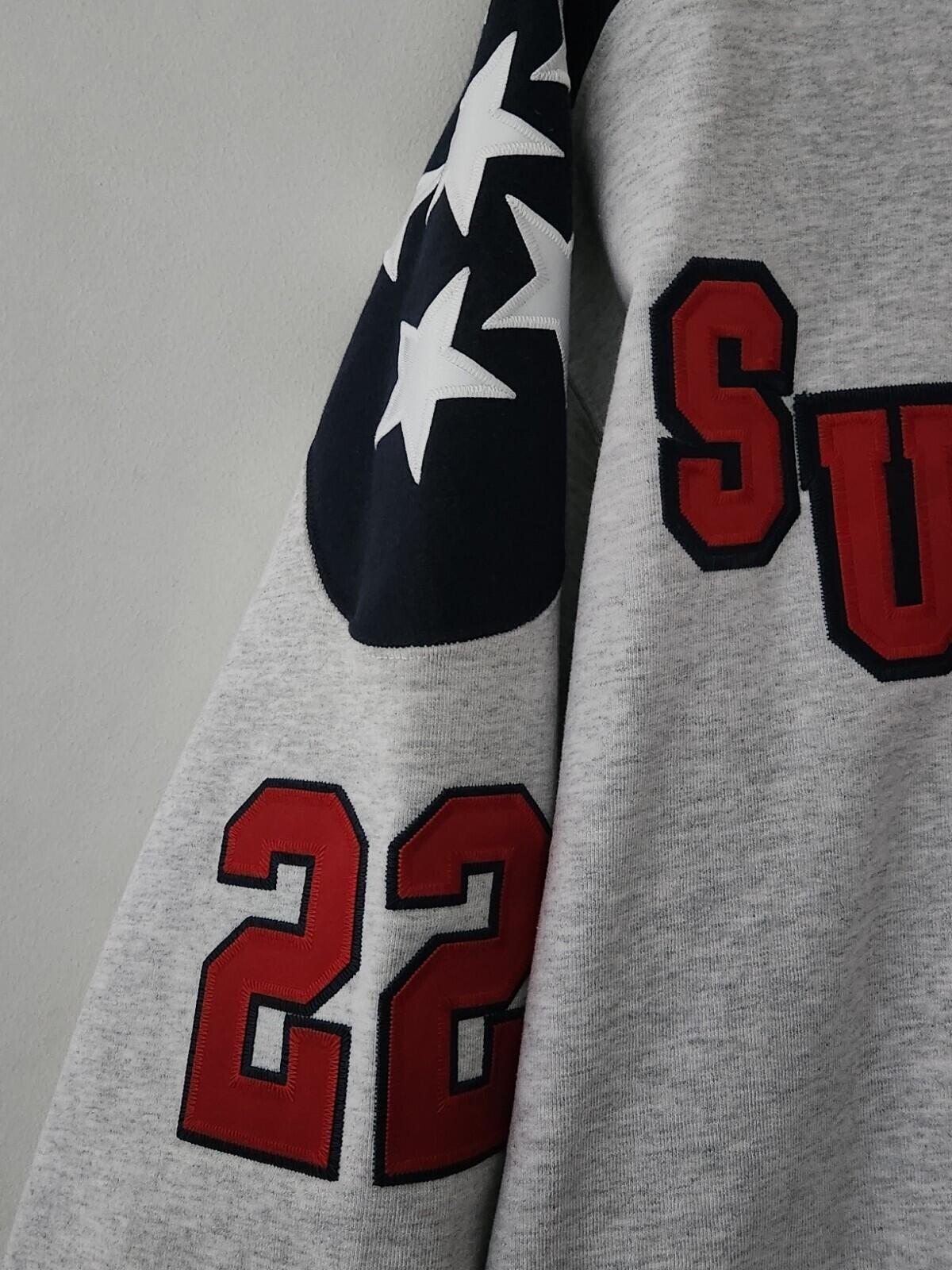 FW22 Supreme Hockey Hooded Sweatshirt Grau Hoodie XXL 2XL Bestickt 22 Sterne