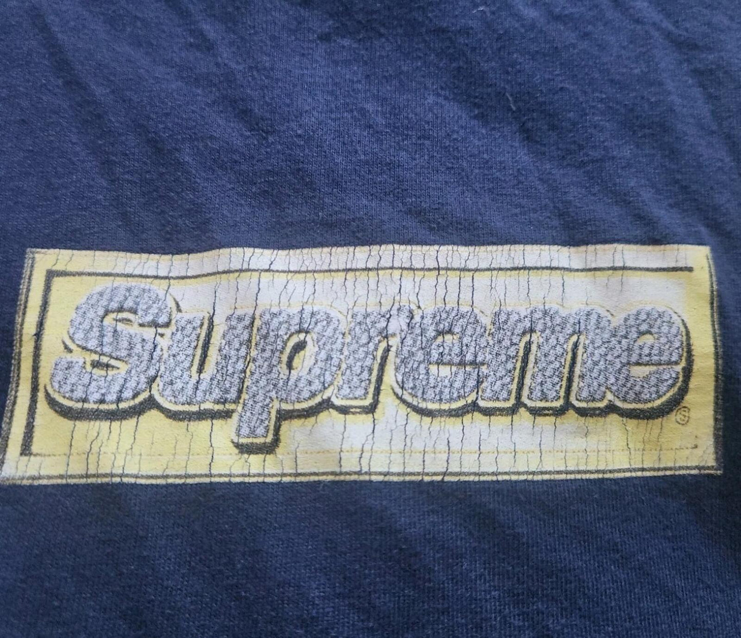 SS13 Supreme Bling Box Logo Tee Navy Size M