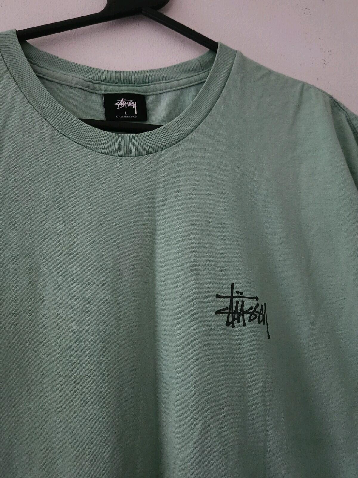 STUSSY Basic Logo T-Shirt Größe L Large Salbei T-Shirt