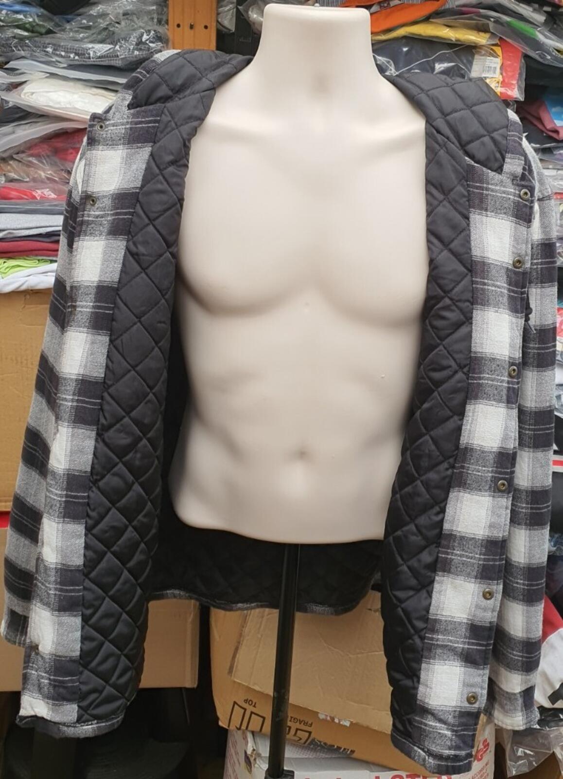 FW19 Supreme Quilted Hooded Plaid Shirt Black Size XL