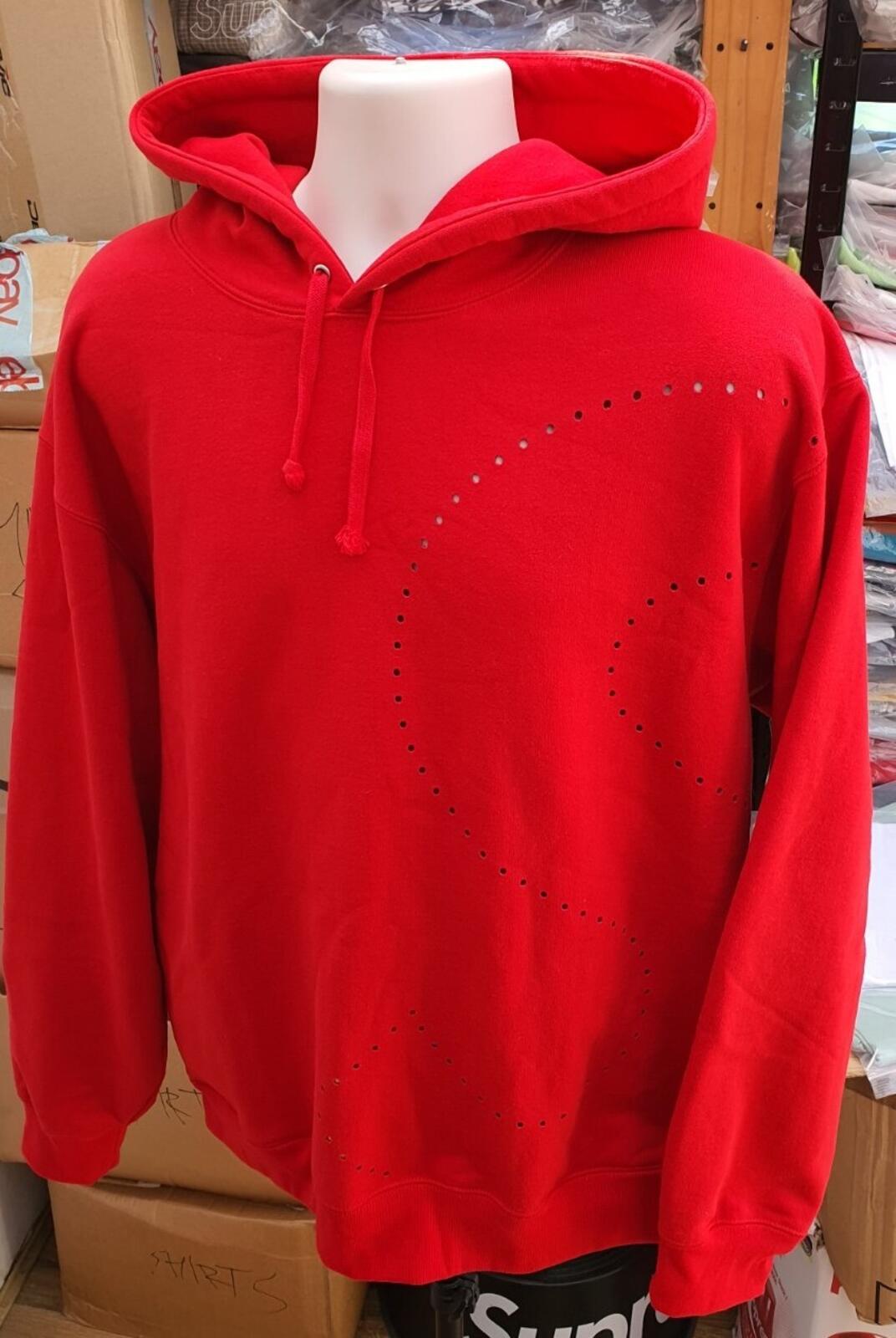 SS21 Supreme Laser Cut S Logo Hooded Sweatshirt Red Size XL