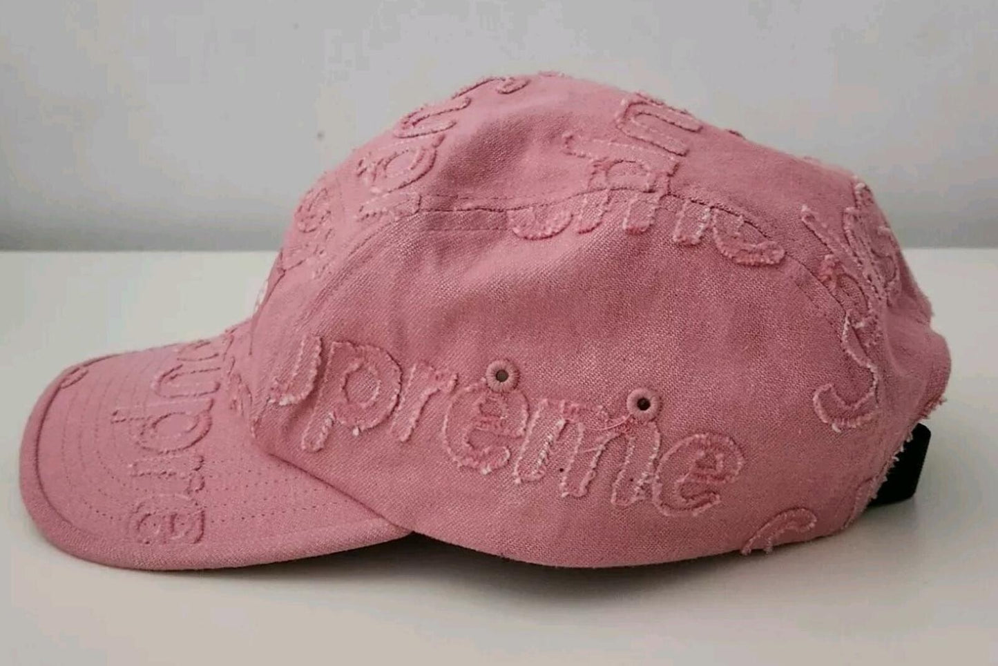 SS24 Supreme Lasered Denim Camp Cap Cotton Hat Pink