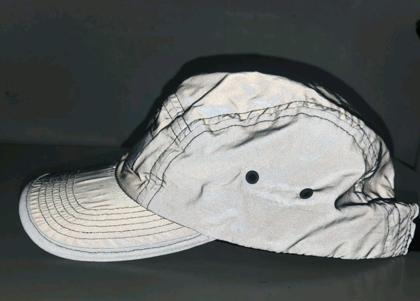 SS20 Supreme Reflective Camp Cap Black Silver Hat Box logo Made In U.S.A