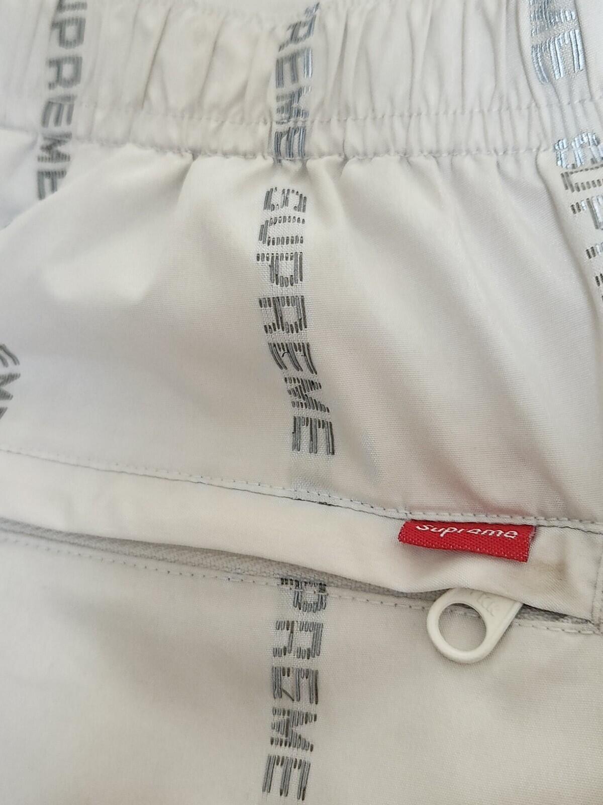 FW18 Supreme Reflective Text Track Pant White Size M