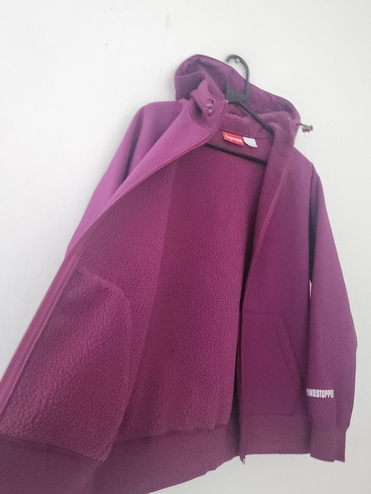 FW21 Supreme GORE WINDSTOPPER Hooded Sweatshirt Plum Size S Water Resistant