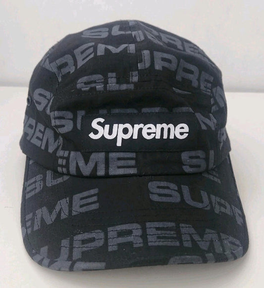 FW20 Supreme Reactive Print camp cap black hat red box logo photosensitive logos