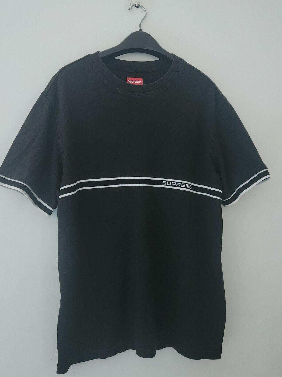 SS20 Supreme Knit Stripe S/S Top black Tee L large T-shirt