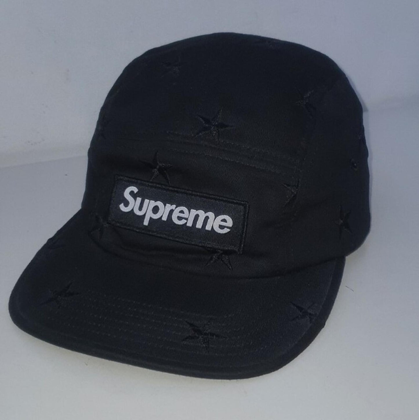 FW13 SUPREME Stars Camp Cap Schwarze Kappe Sehr Selten Vintage 2013 Bestickt 1x getragen