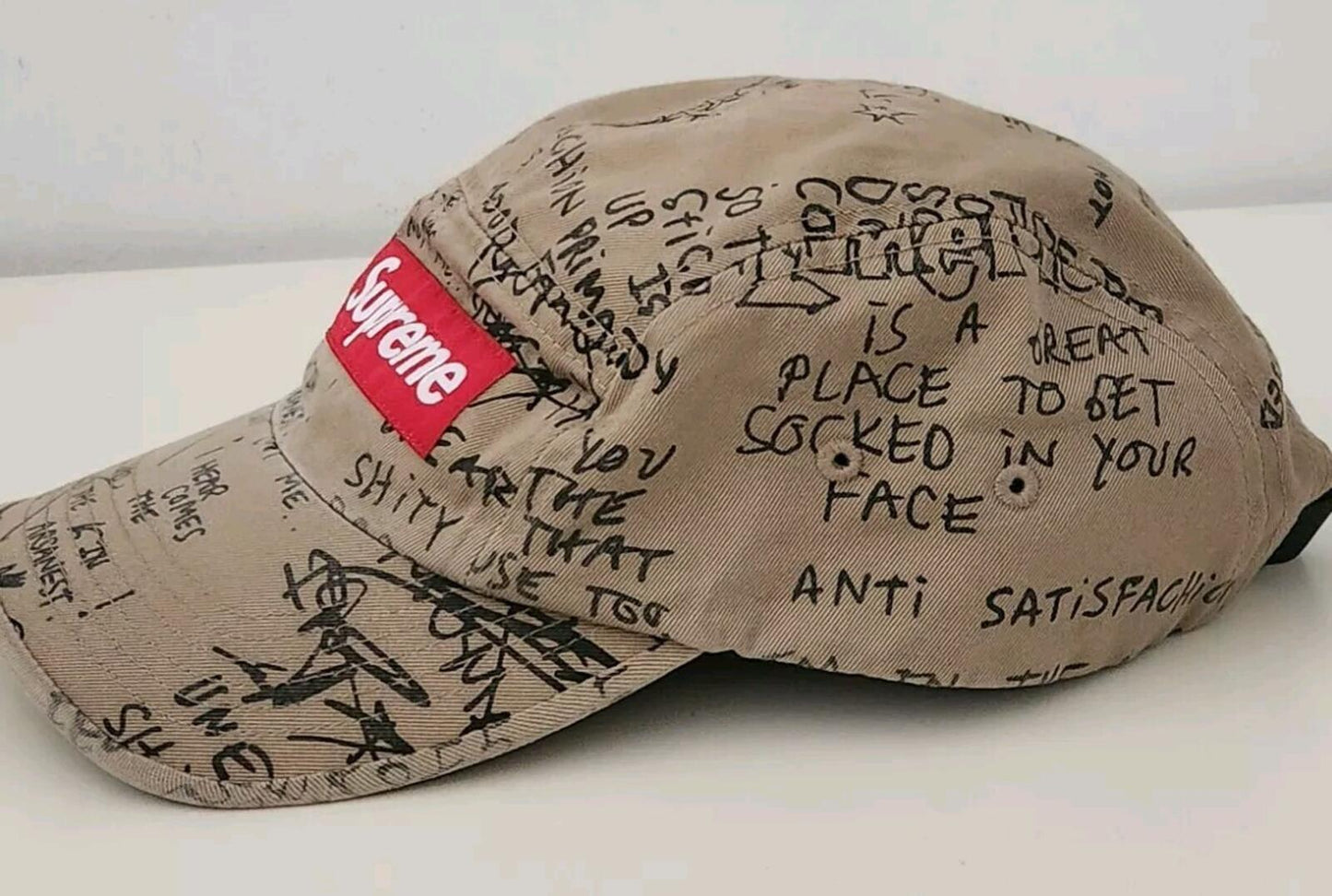 SS23 Supreme Gonz Poems Camp Cap Khaki Hat box logo Mark Gonzales