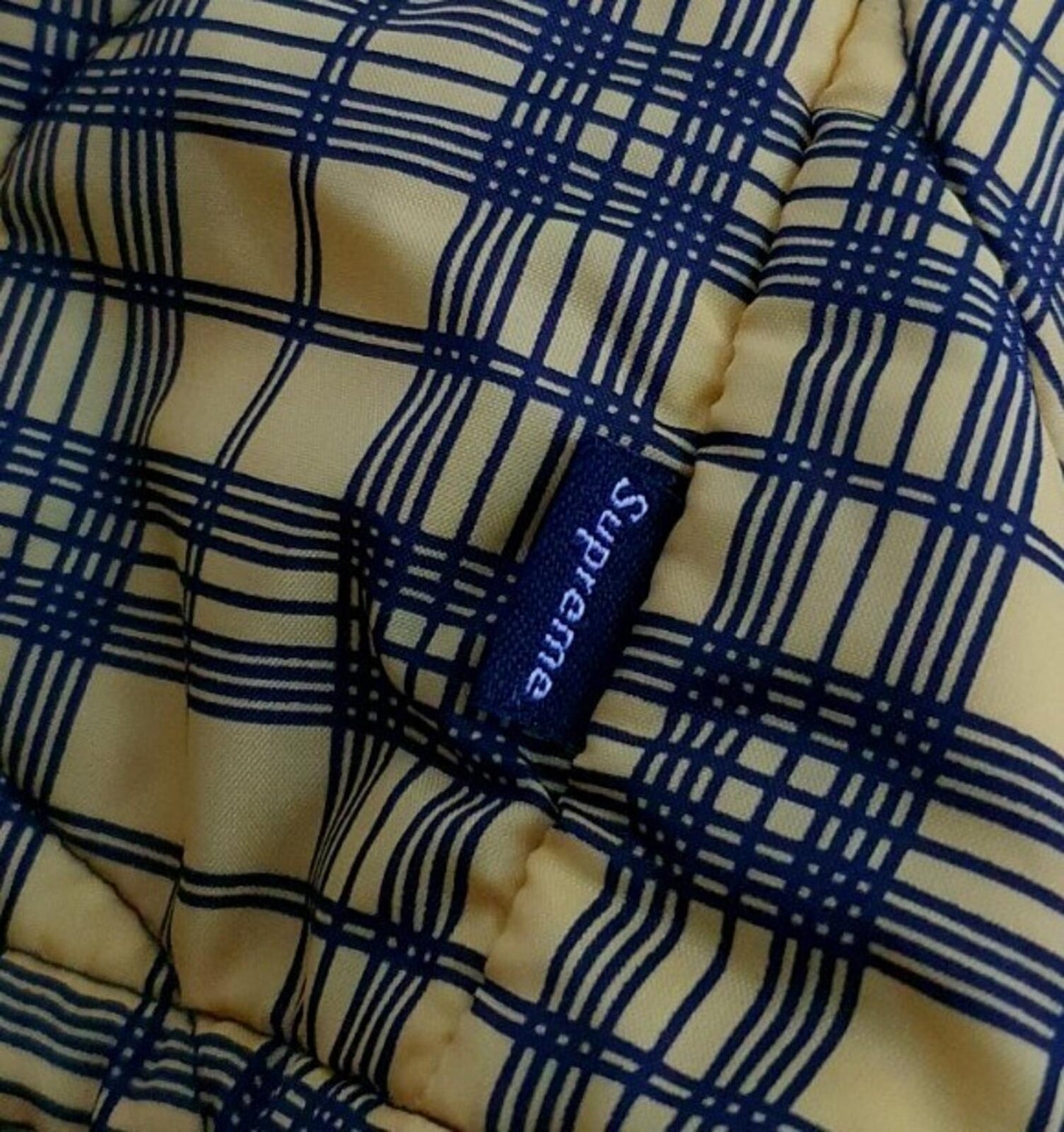 FW17 Supreme Quilted Liner Hooded Jacket Yellow Size M