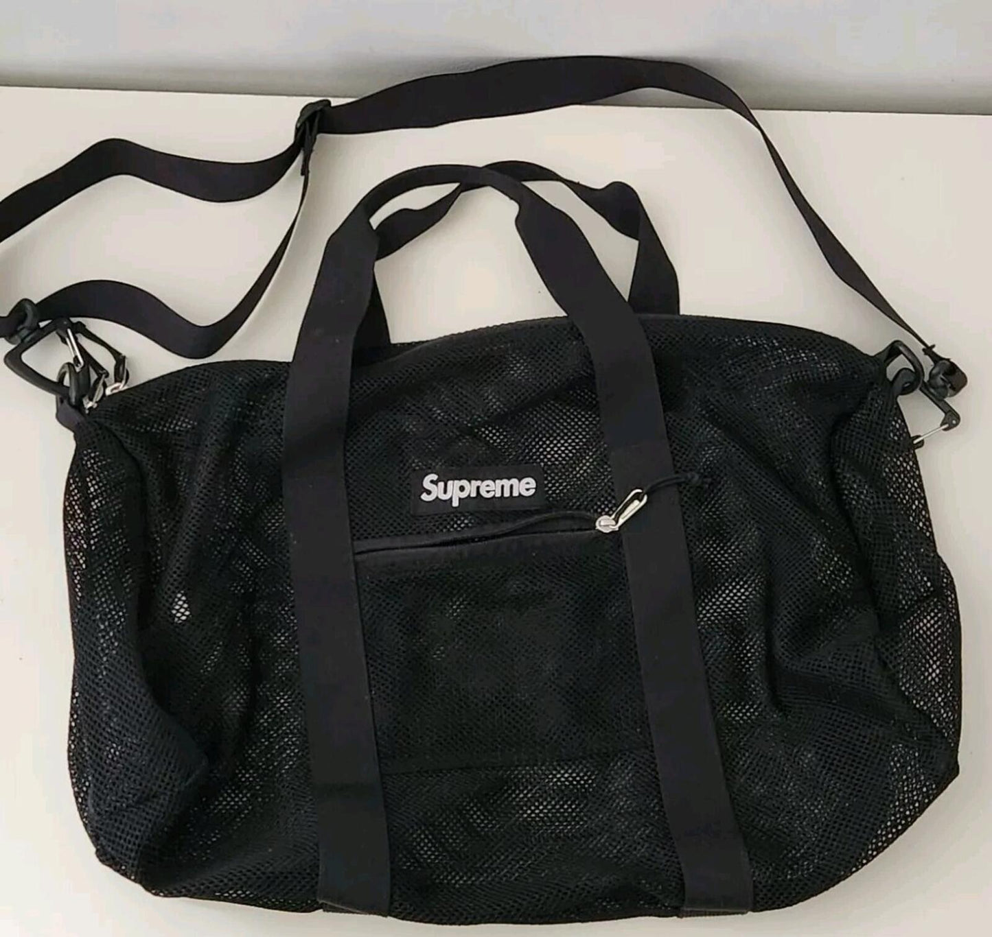 SS16 Supreme Mesh Duffle Bag Black