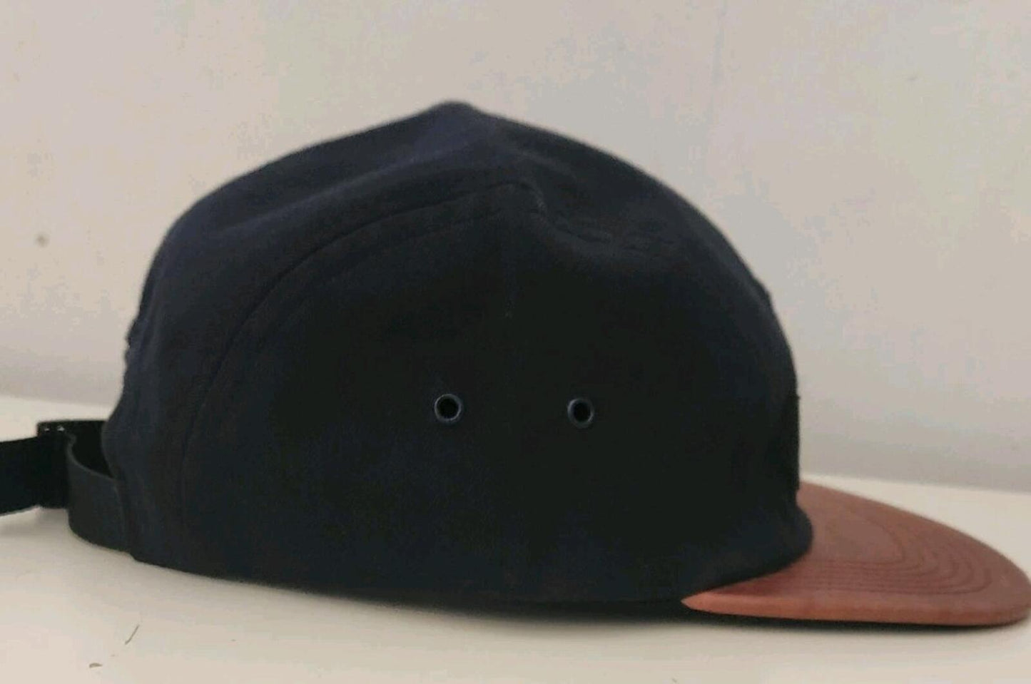 SS12 Supreme Herringbone Leather Camp Cap Navy Hut Vintage Sehr Selten 2012