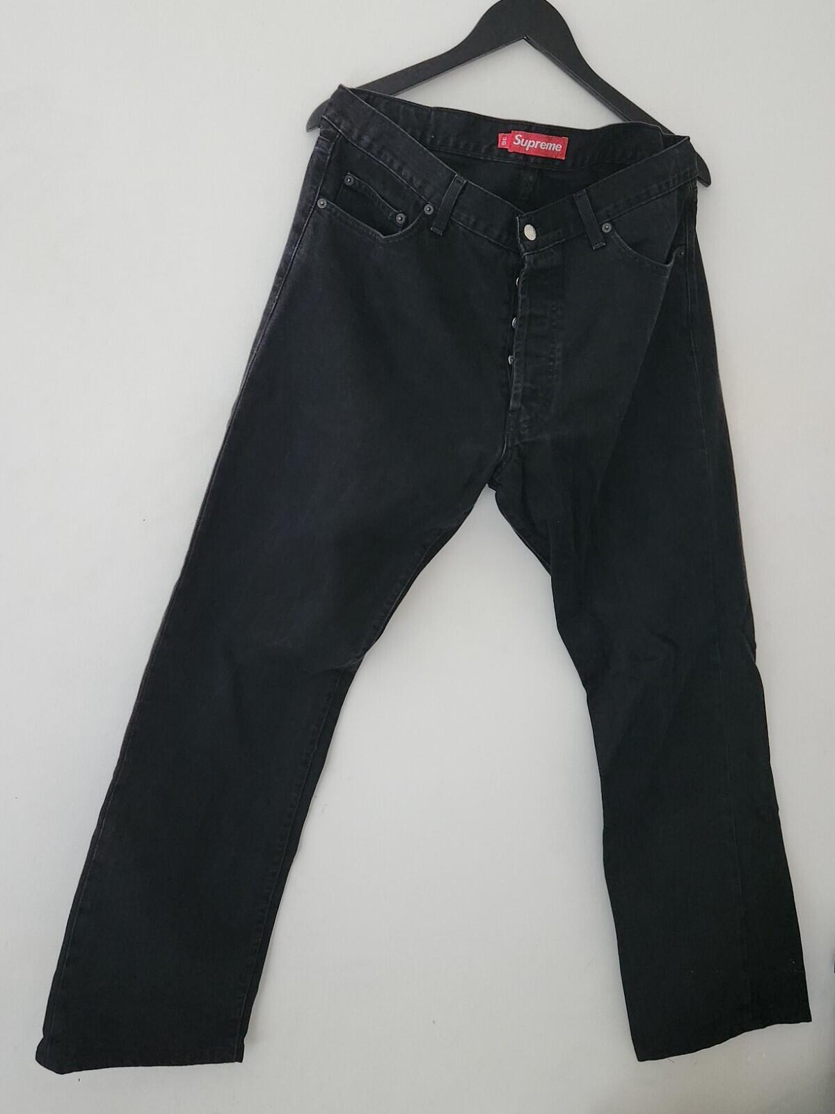 SS07 Supreme Slim Jeans size 36 made in U.S.A Black Trousers 2007 Vintage Rare